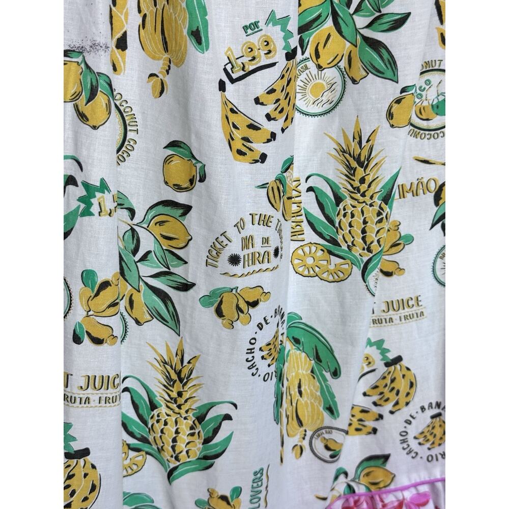 Farm Rio x Anthropologie Midi Dress Medium NWT Fruit Floral Tiered Cover Up - Picture 4 of 16